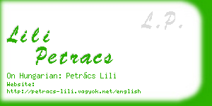 lili petracs business card